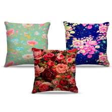 Combo de almofadas 45 x 45 cm (3und.) Nerderia e Lojaria floral 02 colorido