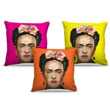 Combo de almofadas 45 x 45 cm (3und.) Nerderia e Lojaria frida geometrica colorido