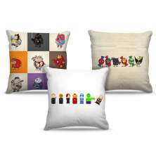 Combo de almofadas 45 x 45 cm (3und.) Nerderia e Lojaria herois 02 colorido