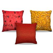 Combo de almofadas 45 x 45 cm (3und.) Nerderia e Lojaria melancia morango maracuja colorido
