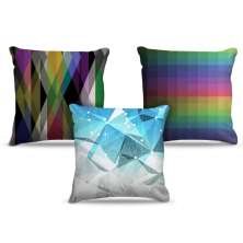 Combo de almofadas 45 x 45 cm (3und.) Nerderia e Lojaria mosaico 02 colorido
