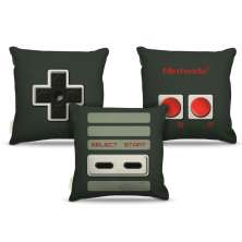 Combo de almofadas 45 x 45 cm (3und.) Nerderia e Lojaria nes colorido