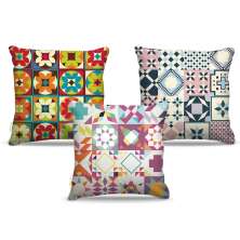 Combo de almofadas 45 x 45 cm (3und.) Nerderia e Lojaria retro 01 colorido