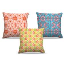 Combo de almofadas 45 x 45 cm (3und.) Nerderia e Lojaria texturas claro colorido
