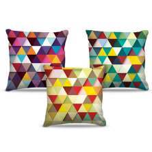 Combo de almofadas 45 x 45 cm (3und.) Nerderia e Lojaria triangles colorido