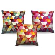 Combo de almofadas 45 x 45 cm (3und.) Nerderia e Lojaria triangulos colorido