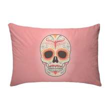 Fronha Para Travesseiro Nerderia Caveira Mexicana Rosa