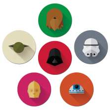 Porta Copos Nerderia e Lojaria starwars minimalista colorido