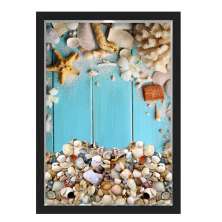 QUADRO CAIXA 33X43  PORTA CONCHAS NERDERIA E LOJARIA conchas azul preto