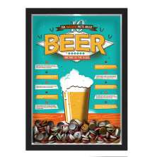 QUADRO CAIXA 33X43  PORTA TAMPINHA CERVEJA NERDERIA E LOJARIA cerveja 10 beer facts preto