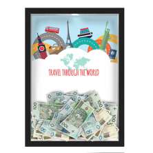 QUADRO CAIXA COFRE 33x43 cm NERDERIA E LOJARIA viagens travel world preto