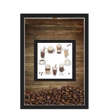QUADRO DUPLO CAIXA 33X43  PORTA GRÃOS DE CAFE Nerderia e Lojaria grao cup preto