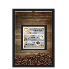 QUADRO DUPLO CAIXA 33X43  PORTA GRÃOS DE CAFE Nerderia e Lojaria graos cafe fresh preto