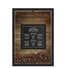 QUADRO DUPLO CAIXA 33X43  PORTA GRÃOS DE CAFE Nerderia e Lojaria graos cafe know your preto