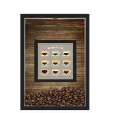 QUADRO DUPLO CAIXA 33X43  PORTA GRÃOS DE CAFE Nerderia e Lojaria graos cafe menu preto