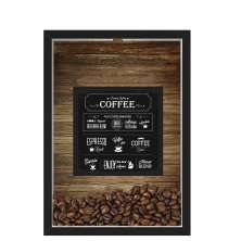 QUADRO DUPLO CAIXA 33X43  PORTA GRÃOS DE CAFE Nerderia e Lojaria graos cafe premium quality preto
