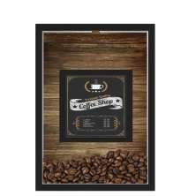 QUADRO DUPLO CAIXA 33X43  PORTA GRÃOS DE CAFE Nerderia e Lojaria graos cafe shop preto