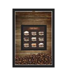 QUADRO DUPLO CAIXA 33X43  PORTA GRÃOS DE CAFE Nerderia e Lojaria graos cafe tipos preto