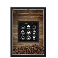 QUADRO DUPLO CAIXA 33X43  PORTA GRÃOS DE CAFE Nerderia e Lojaria graos cafe types preto