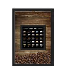 QUADRO DUPLO CAIXA 33X43  PORTA GRÃOS DE CAFE Nerderia e Lojaria graos tipo cafe preto
