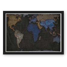 QUADRO MAPA 33X43  NERDERIA E LOJARIA mapa costura preto