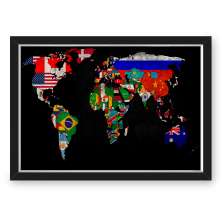 QUADRO MAPA 33X43  NERDERIA E LOJARIA mapa dinheiro preto