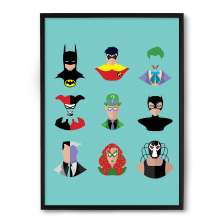 Quadro / Poster Nerderia Batman Minimalista