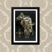 Quadro Africa Animais 23X33cm