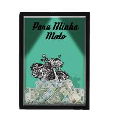 Quadro Caixa  COFRE 33x43 cm (Com Led) Lojaria e Nerderia. _moto1 preto