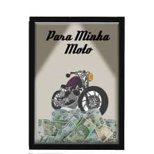 Quadro Caixa  COFRE 33x43 cm (Com Led) Lojaria e Nerderia. _moto4 preto