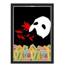 Quadro Caixa  Porta Ingressos 33x43 cm (Com Led) Lojaria e Nerderia. fantasma da opera preto