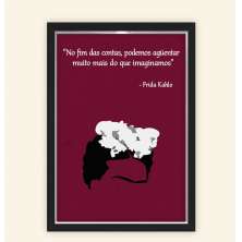 Quadro Caixa 23X33cm Frida Frase Roxo