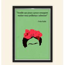 Quadro Caixa 23X33cm Frida Frase Verde