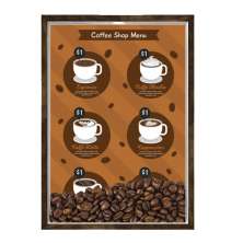 Quadro Caixa 23x33 Nerderia e Lojaria graos cafe shop menu preto