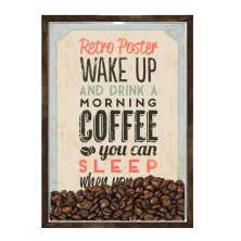 Quadro Caixa 23x33 Nerderia e Lojaria graos cafe wakeup preto