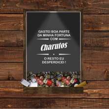 Quadro Caixa 33x43 Porta Charutos (Com Led) Nerderia e Lojaria fortuna madeira