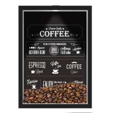Quadro Caixa 33x43 cm Porta Grãos de Café (Com Led) Nerderia e Lojariagraos cafe premium quality preto