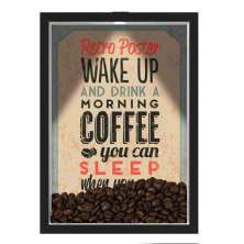 Quadro Caixa 33x43 cm Porta Grãos de Café (Com Led) Nerderia e Lojariagraous cafe wakeup preto