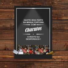 Quadro Caixa Charuto -  Porta Anilha E Suporte Para Charuto E Acessórios Com Iluminação Led. (Acessórios Não Inclusos)