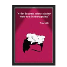 Quadro Caixa Com Led Frida Frase Roxo