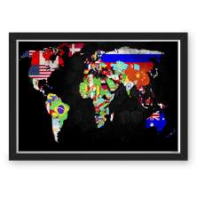 Quadro Caixa Mapa Marque Suas Viagens Com Tachinhas Com Led