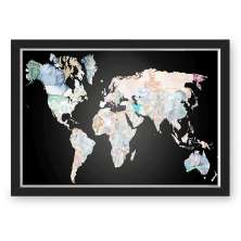 Quadro Caixa Mapa Marque Suas Viagens Com Tachinhas Com Led Mapa Dinheiro