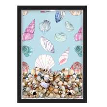 Quadro Caixa Porta Conchas Praia Desenhos