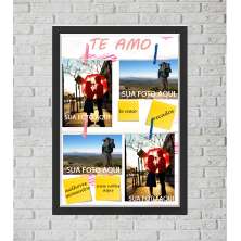 Quadro Caixa Porta Foto e Recadinho com Varal 33x43cm melhor casal 1 preto