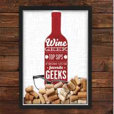 Quadro Caixa Porta Rolhas Vinho Geek Wine
