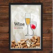 Quadro Caixa Porta Rolhas Vinho Red White Wine