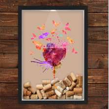 Quadro Caixa Porta Rolhas Vinho Vinho Colorido
