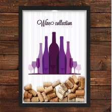 Quadro Caixa Porta Rolhas Vinho Vinhos