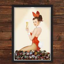 Quadro Caixa Porta Tampinha Cerveja Com Led Girl Beer