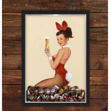 Quadro Caixa Porta Tampinha Cerveja Girl Beer
